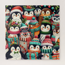 Schattigee kleurrijke pinguïns gekleed voor de win legpuzzel