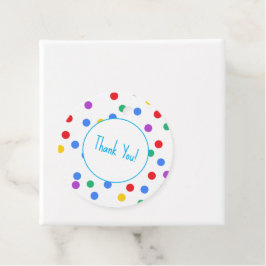 Schattigee Kleurrijke Polka Dots Kids Verjaardagsf Bedankjes Labels