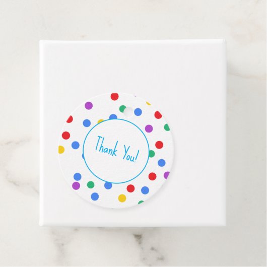 Schattigee Kleurrijke Polka Dots Kids Verjaardagsf Bedankjes Labels (In situ)