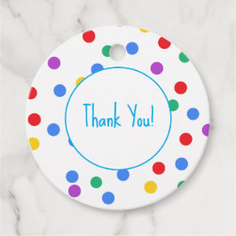 Schattigee Kleurrijke Polka Dots Kids Verjaardagsf Bedankjes Labels