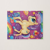 Schattigee kleurrijke pony legpuzzel (Horizontaal)