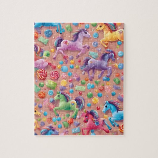Schattigee Kleurrijke Pony Legpuzzel (Verticaal)