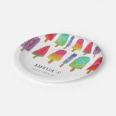 Schattigee kleurrijke Popsicle Baby shower Party Papieren Bordje (Gekanteld)