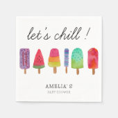 Schattigee kleurrijke Popsicle Baby shower Party Servet (Voorkant)