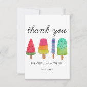 Schattigee kleurrijke popsicle party dank je wel k bedankkaart (Voorkant)