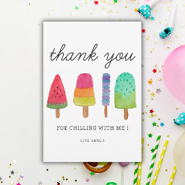 Schattigee kleurrijke popsicle party dank je wel k bedankkaart