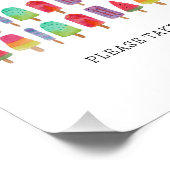 Schattigee Kleurrijke Popsicle Party Favorieten Te Foto Afdruk (Hoek)