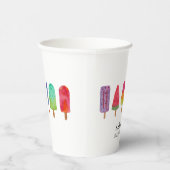 Schattigee kleurrijke popsicle verjaardagsfeestje papieren bekers (Rechts)