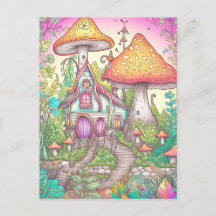 Schattigee kleurrijke psychedelische paddestoelen 
