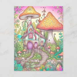 Schattigee kleurrijke psychedelische paddestoelen briefkaart