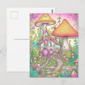 Schattigee kleurrijke psychedelische paddestoelen briefkaart (Voorkant / Achterkant)