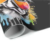 Schattigee kleurrijke Puppy met zonnebril splash Cadeaupapier (Rol Hoek)