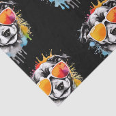 Schattigee kleurrijke Puppy met zonnebril splash Tissuepapier (Detail)