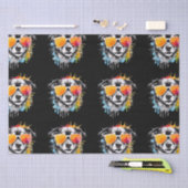 Schattigee kleurrijke Puppy met zonnebril splash Tissuepapier (Craft)