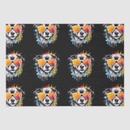 Schattigee kleurrijke Puppy met zonnebril splash Tissuepapier