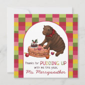 Schattigee Kleurrijke Pygmee Hippo Leraar Waarderi Feestdagenkaart (Voorkant)