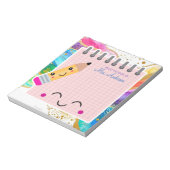 Schattigee Kleurrijke Rainbow Pastel Teacher Appre Notitieblok (Linkerzijde)