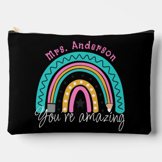 Schattigee Kleurrijke Rainbow Teacher Appreciation Etui (Voorkant)