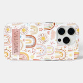 Schattigee Kleurrijke Regenbogen en Daisy Flowers Case-Mate iPhone Case (Achterkant (horizontaal))