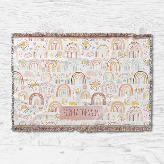 Schattigee Kleurrijke Regenbogen en Daisy Flowers  Deken