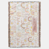 Schattigee Kleurrijke Regenbogen en Daisy Flowers  Deken (Voorkant Verticaal)