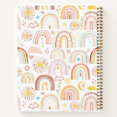 Schattigee Kleurrijke Regenbogen en Daisy Flowers Notitieboek (Achterkant)