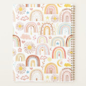 Schattigee Kleurrijke Regenbogen en Daisy Flowers  Planner (Achterkant)