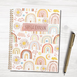 Schattigee Kleurrijke Regenbogen en Daisy Flowers Planner