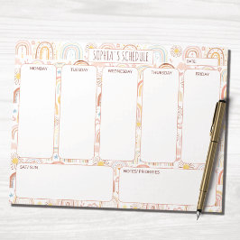 Schattigee kleurrijke regenboog Abstract weekschem Notitieblok