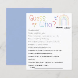 Schattigee kleurrijke regenboog Baby shower raden 