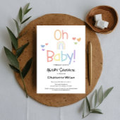 Schattigee kleurrijke regenboog Baby shower uitnod Kaart