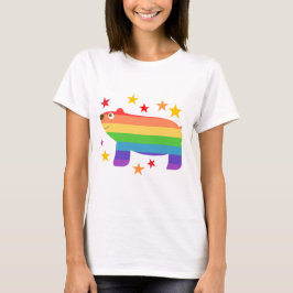 Schattigee Kleurrijke Regenboog Beer Icon Logo Des T-shirt