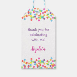 Schattigee Kleurrijke Regenboog Confetti Meisje Gi Cadeaulabel