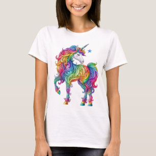 Schattigee, kleurrijke regenboog eenhoorn t-shirt