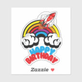 Schattigee Kleurrijke Regenboog en Rocket Kids Ver Sticker (Vel)