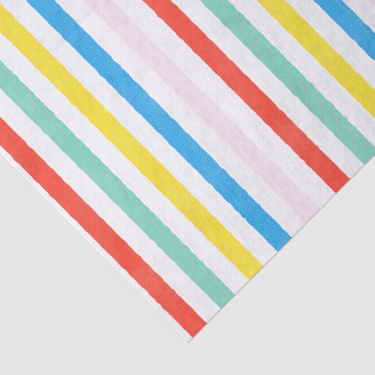 Schattigee kleurrijke regenboog gestreept verjaard tissuepapier (Detail)