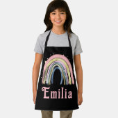 Schattigee kleurrijke regenboog Kinder naam Schort (Insitu)