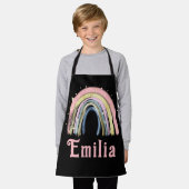 Schattigee kleurrijke regenboog Kinder naam Schort (Gedragen)