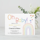 Schattigee Kleurrijke Regenboog met Harten Baby sh Kaart (Staand voorkant)