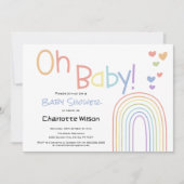 Schattigee Kleurrijke Regenboog met Harten Baby sh Kaart (Voorkant)