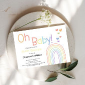 Schattigee Kleurrijke Regenboog met Harten Baby sh Kaart