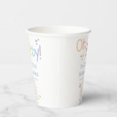 Schattigee Kleurrijke Regenboog met Harten Baby sh Papieren Bekers (Rechts)