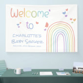 Schattigee Kleurrijke Regenboog met Harten Baby sh Spandoek (Beurs)