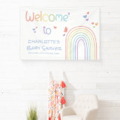 Schattigee Kleurrijke Regenboog met Harten Baby sh Spandoek (Insitu)