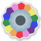 Schattigee kleurrijke regenboogbloem sticker (Voorkant)