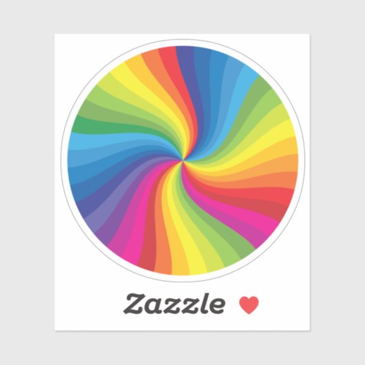 Schattigee kleurrijke regenboogcirkel sticker (Vel)