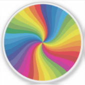 Schattigee kleurrijke regenboogcirkel sticker (Voorkant)