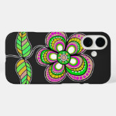 Schattigee kleurrijke retro bloemenillustratie Case-Mate iPhone case (Achterkant (horizontaal))