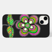Schattigee kleurrijke retro bloemenillustratie Case-Mate iPhone case (Achterkant (horizontaal))