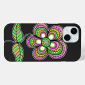 Schattigee kleurrijke retro bloemenillustratie Case-Mate iPhone case (Achterkant (horizontaal))